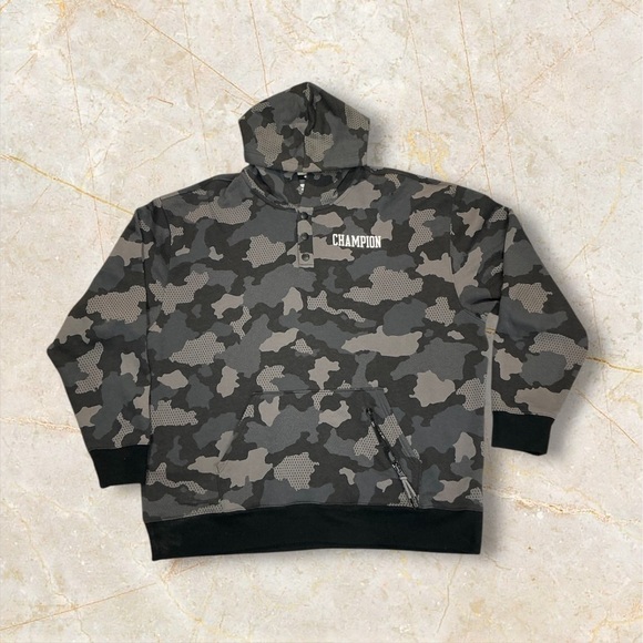 Champion Other - Champion Men's Camouflage Hoodie - Black and Gray